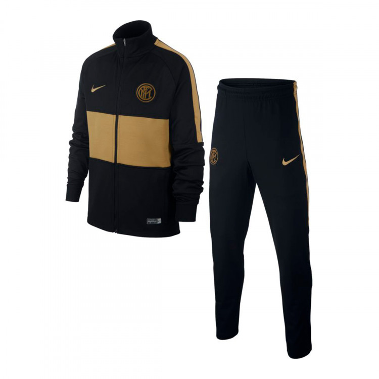 nike black and gold tracksuit