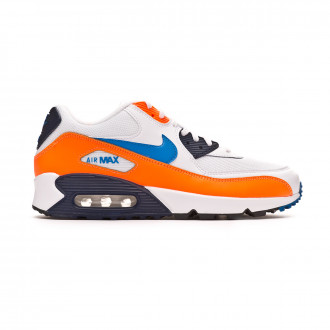 Sapatilha Nike Air Max '90 Essential White-Photo blue-Total orange