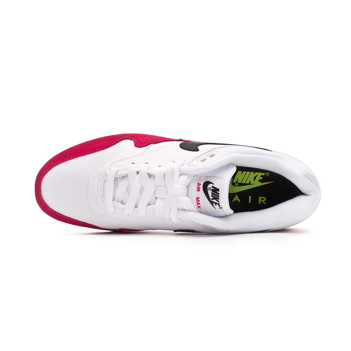 air max 1 trainers white black volt rush pink