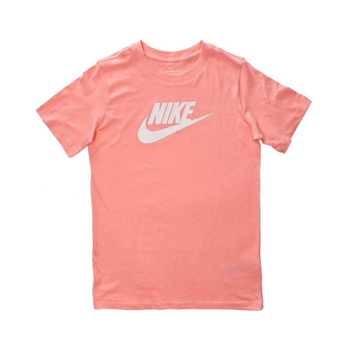 coral and white nike shirt