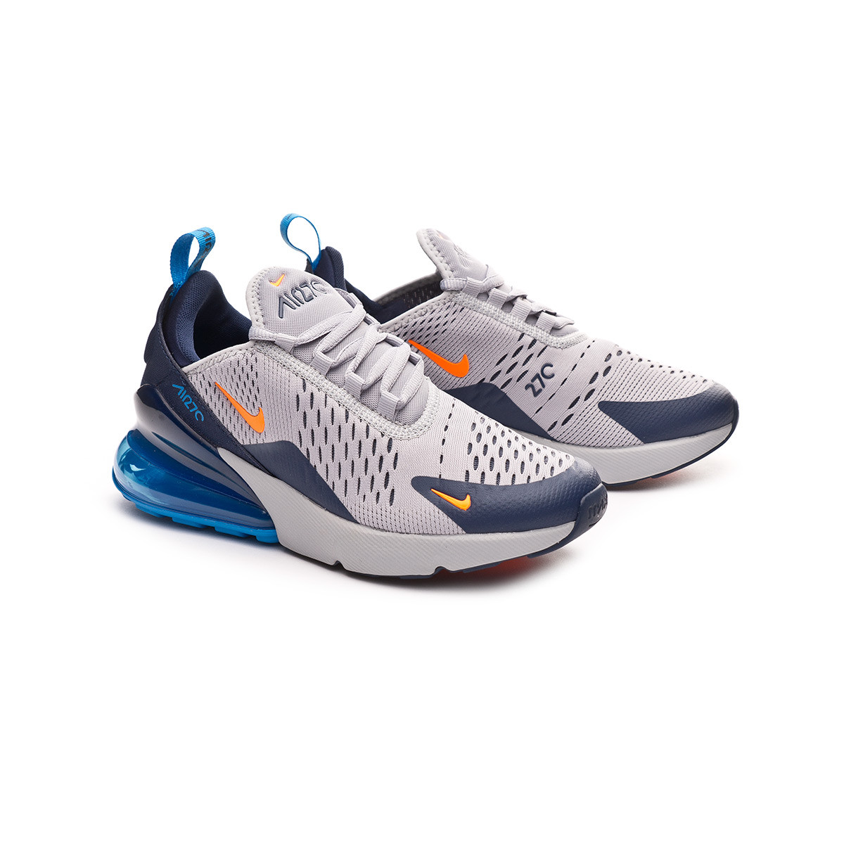 Zapatilla Nike Air Max 270 Niño Wolf grey-Total orange-Midnight navy -  Tienda de fútbol Fútbol Emotion