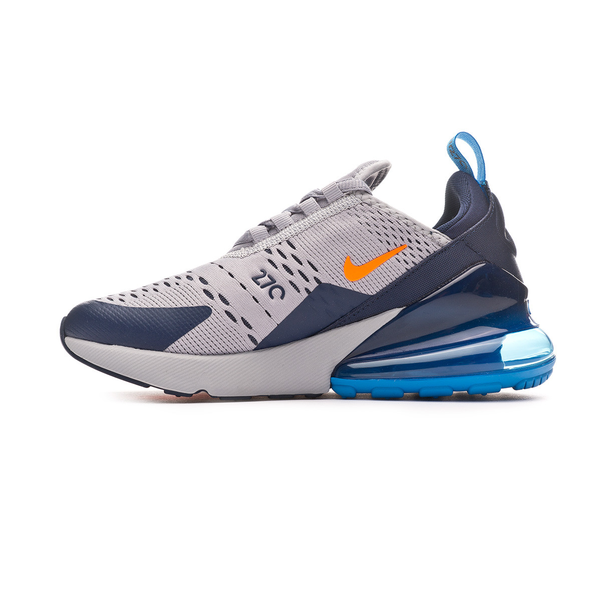 Zapatilla Nike Air Max 270 Niño Wolf grey-Total orange-Midnight navy -  Tienda de fútbol Fútbol Emotion