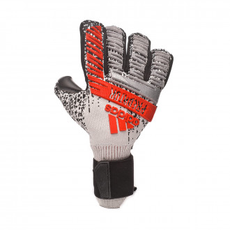 Luvas adidas Predator Pro FingerSave Silver metallic-Black-Hi-Res red