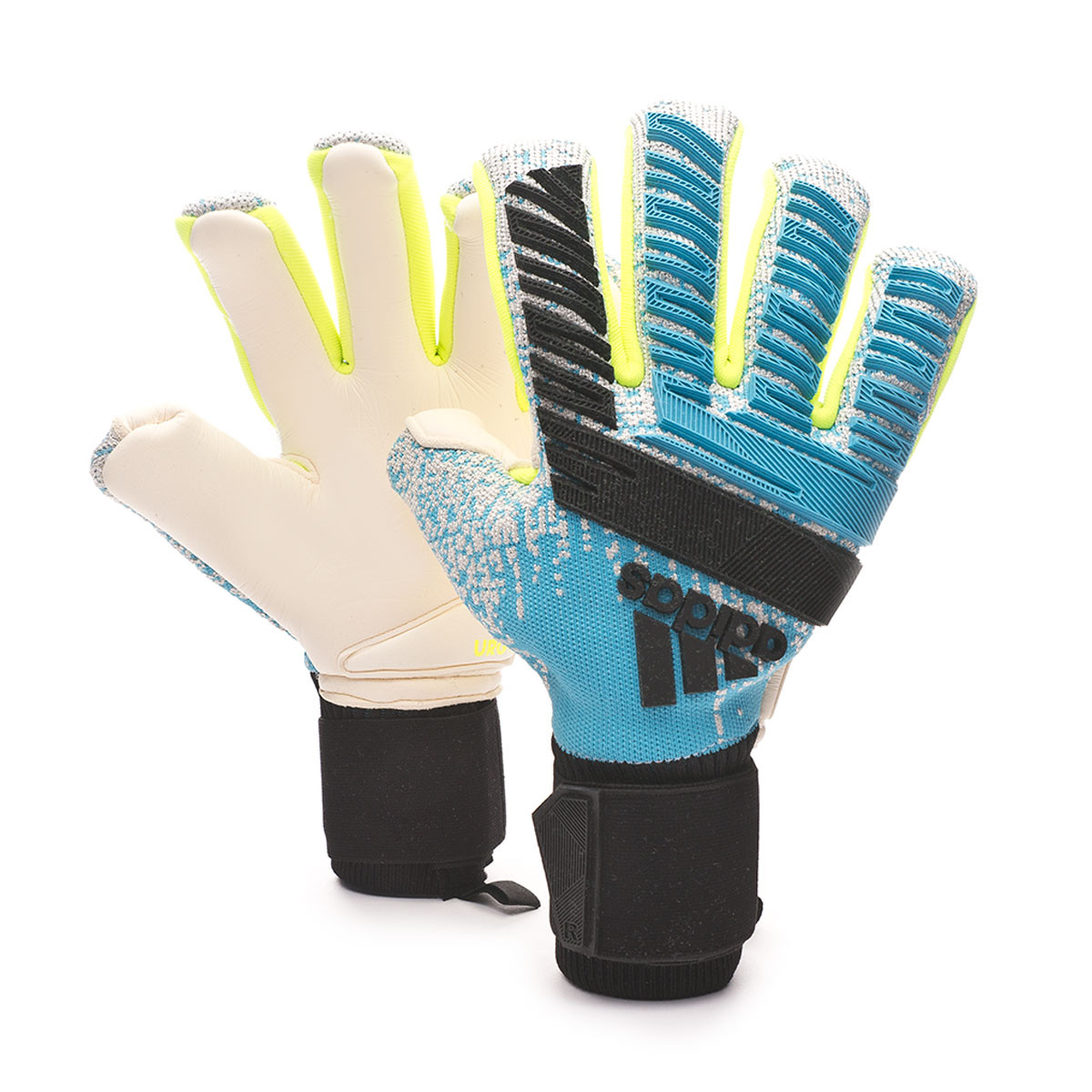 Glove adidas Predator Pro FS PC Bright cyan-Silver metallic-Solar  yellow-Blac - Football store Fútbol Emotion