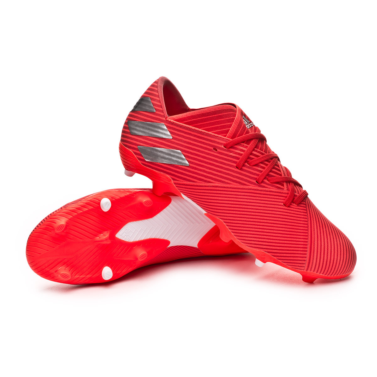 Chaussure de foot adidas Nemeziz 19.2 FG Active red-Silver 