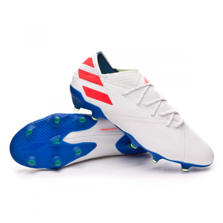 blue and red football boots