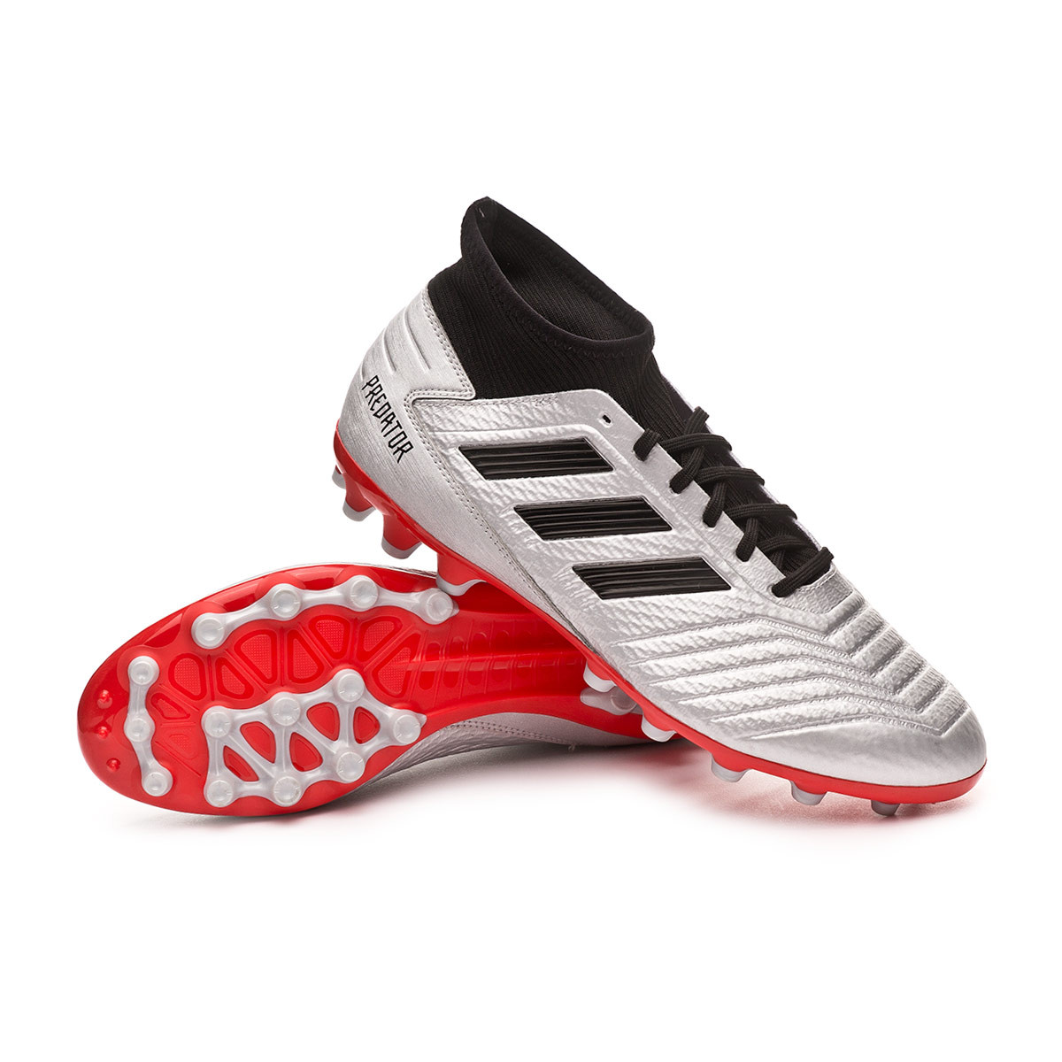 Football Boots adidas Predator 19.3 AG Silver metallic-Core black-Hi red -  Football store Fútbol Emotion
