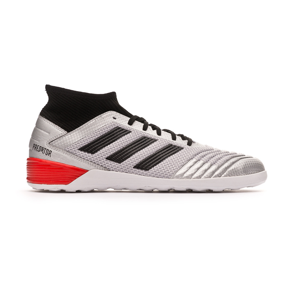Futsal Boot adidas Predator 19.3 IN Silver metallic-Core black-Hi red -  Football store Fútbol Emotion