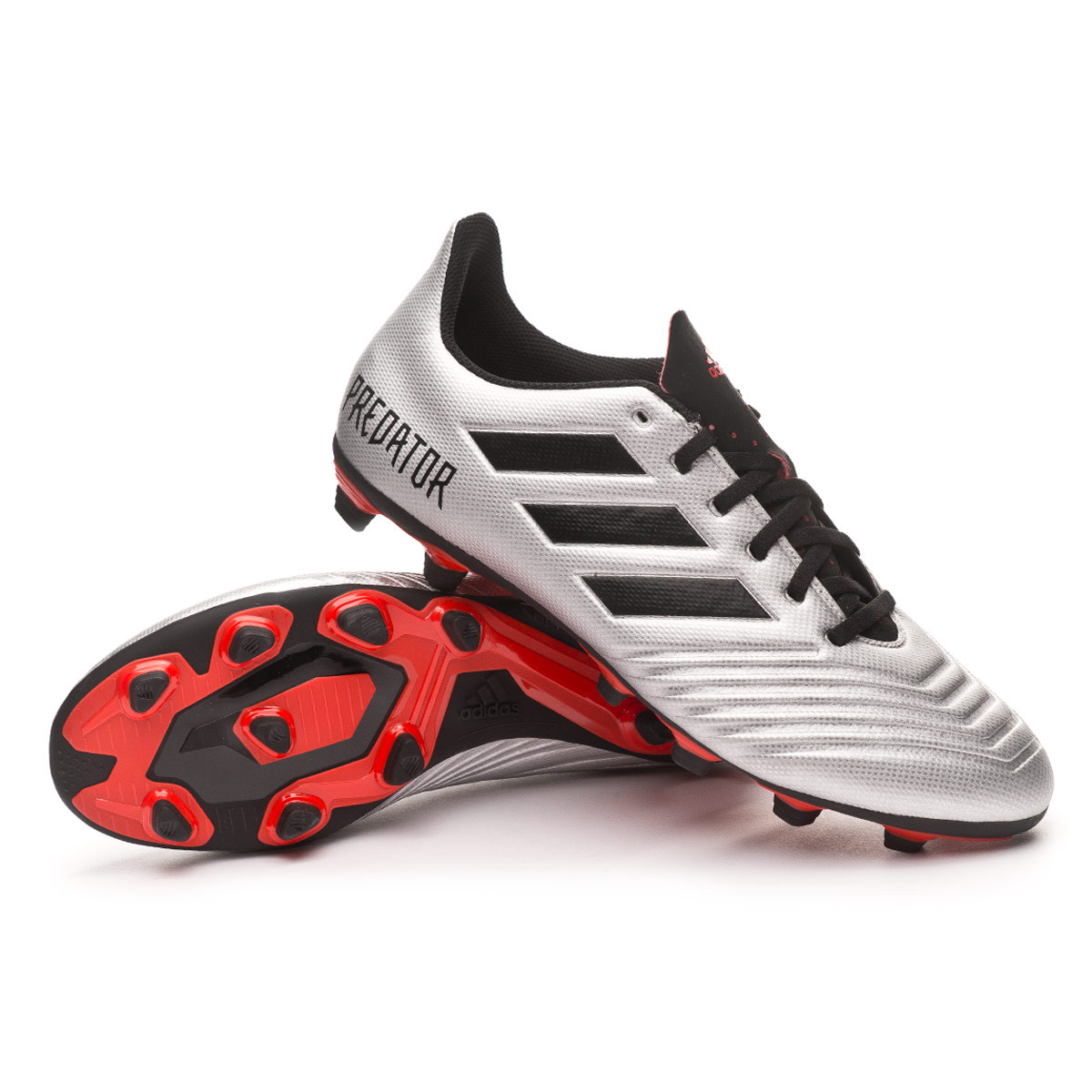 Zapatos de fútbol adidas Predator 19.4 FxG Silver metallic-Core black-Hi  red - Tienda de fútbol Fútbol Emotion