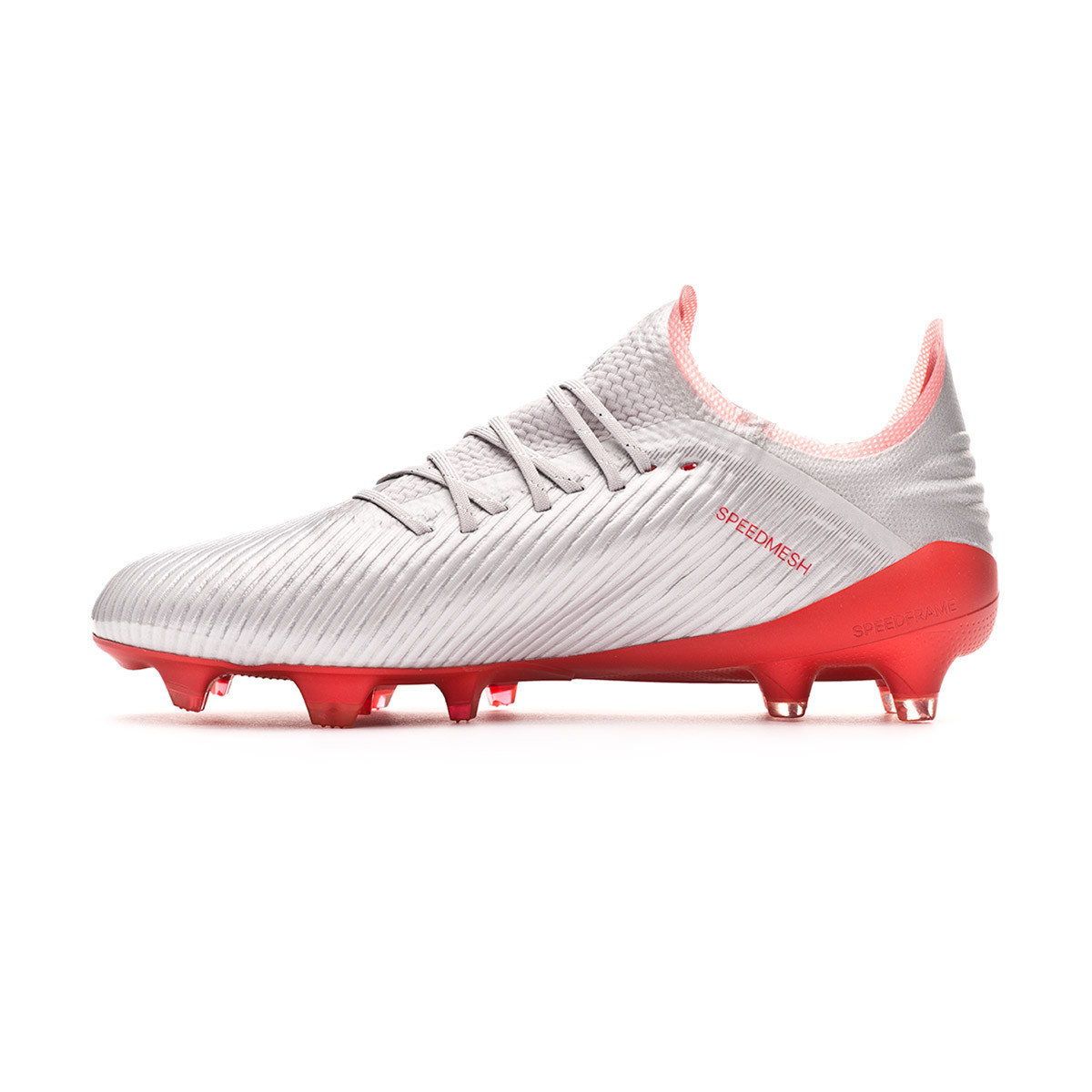 Chaussure de foot adidas X 19.1 FG Silver metallic-Hi red-White ...