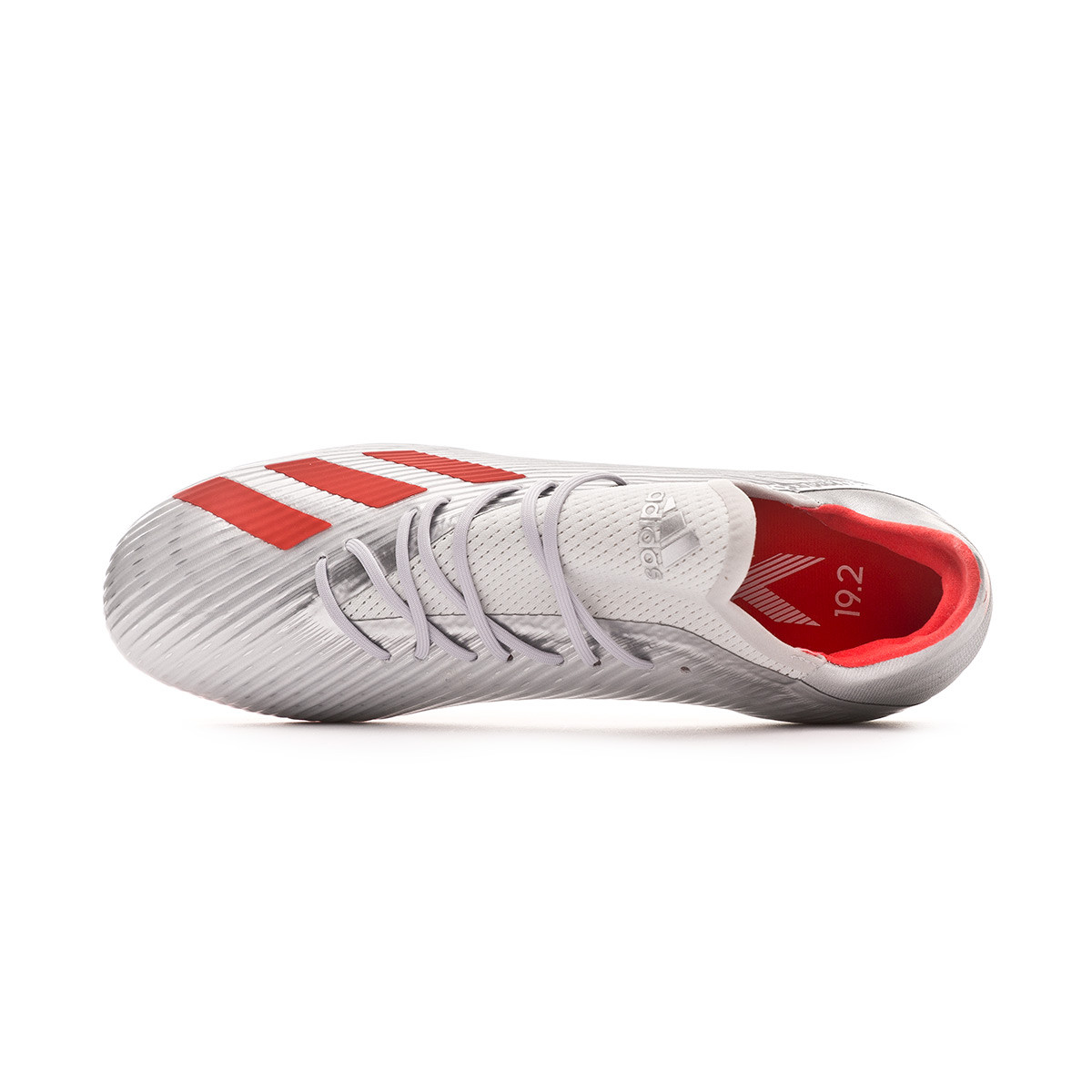 Football Boots Adidas X 19 2 Fg Silver Metallic Hi Red White