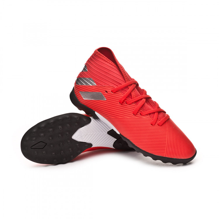 Football Boots adidas Nemeziz 19.3 Turf Niño Active red-Silver  metallic-Solar red - Football store Fútbol Emotion