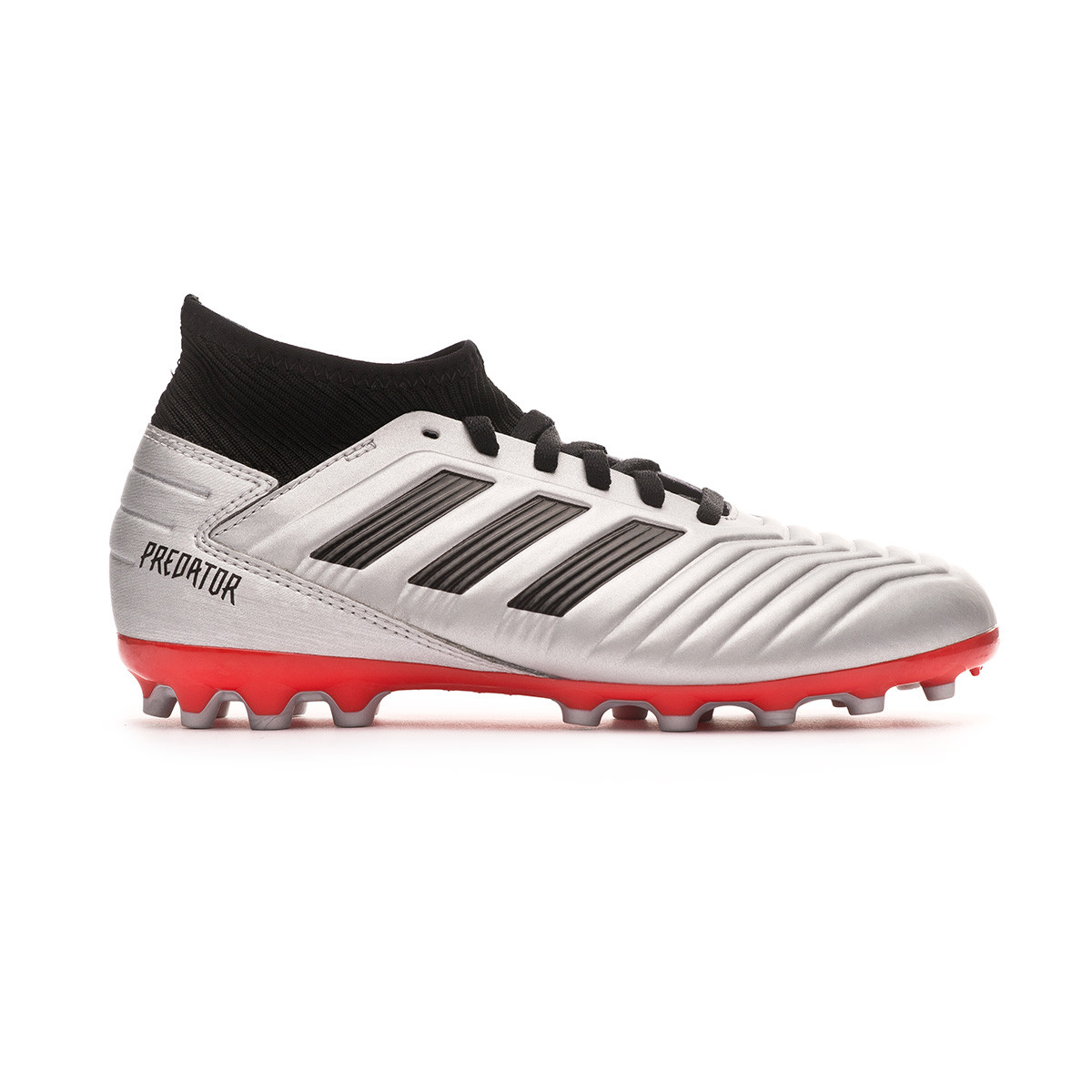 Bota de fútbol adidas Predator 19.3 AG Niño Silver metallic-Core black-Hi  red - Tienda de fútbol Fútbol Emotion
