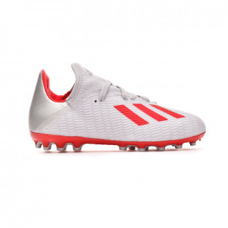 Chuteira adidas X 19.3 AG Crianças Silver metallic-Hi red-White