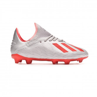 Chuteira adidas X 19.1 FG Crianças Silver metallic-Hi red-White