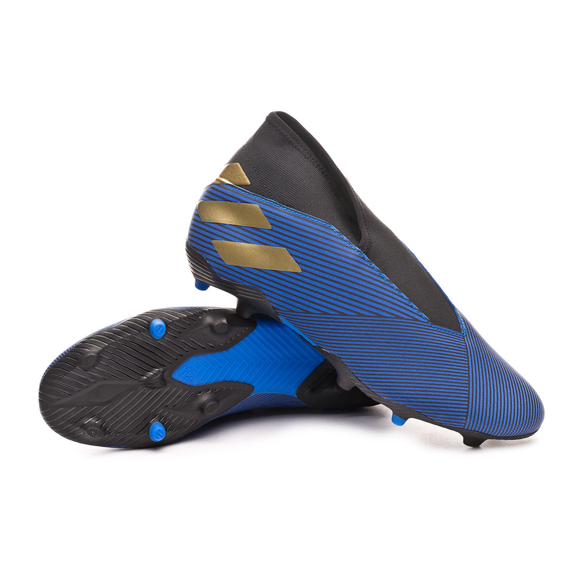 Football Boots adidas Nemeziz 19.3 Laceless FG Football blue-Gold metallic-Core black - Football store Fútbol Emotion