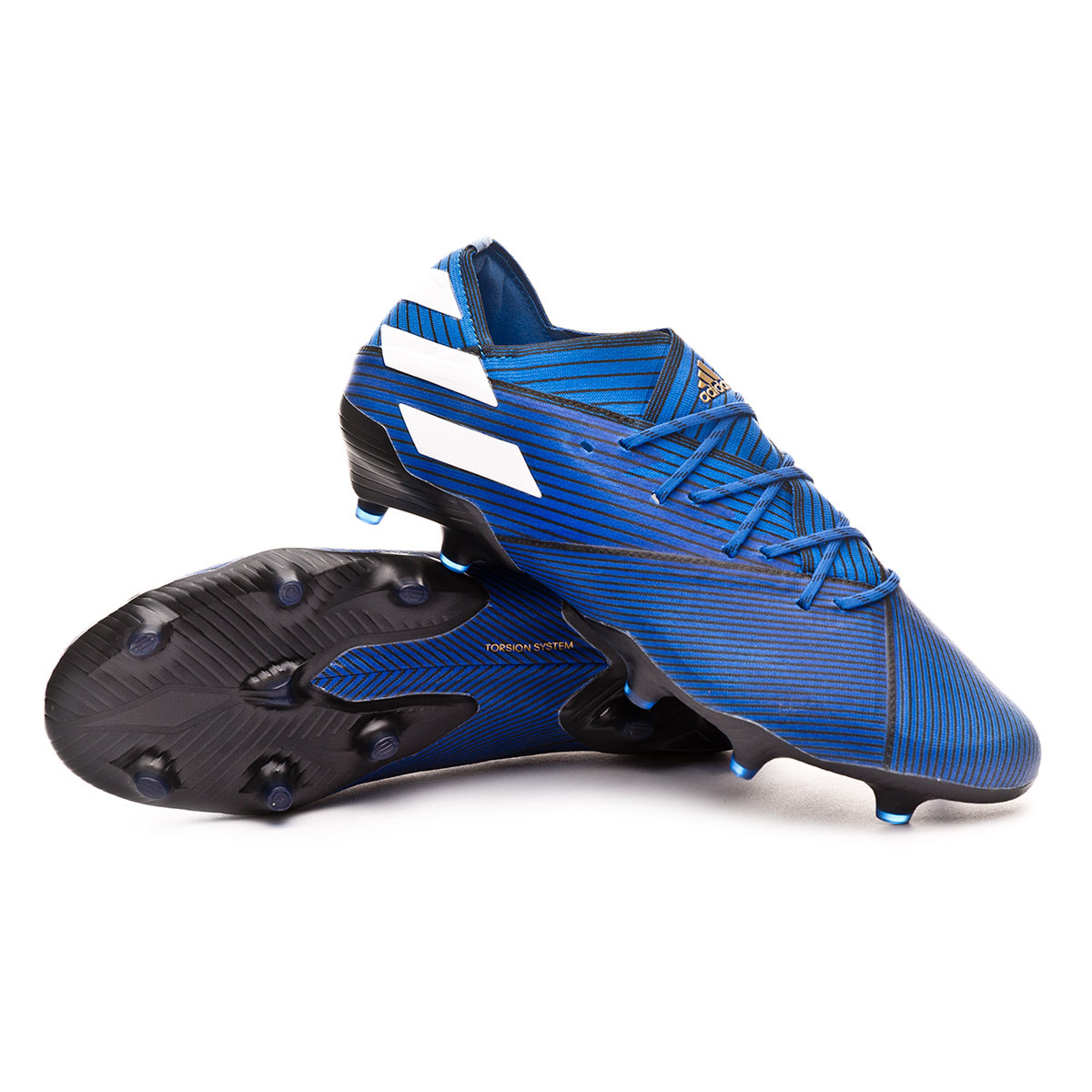 blue and white adidas football boots