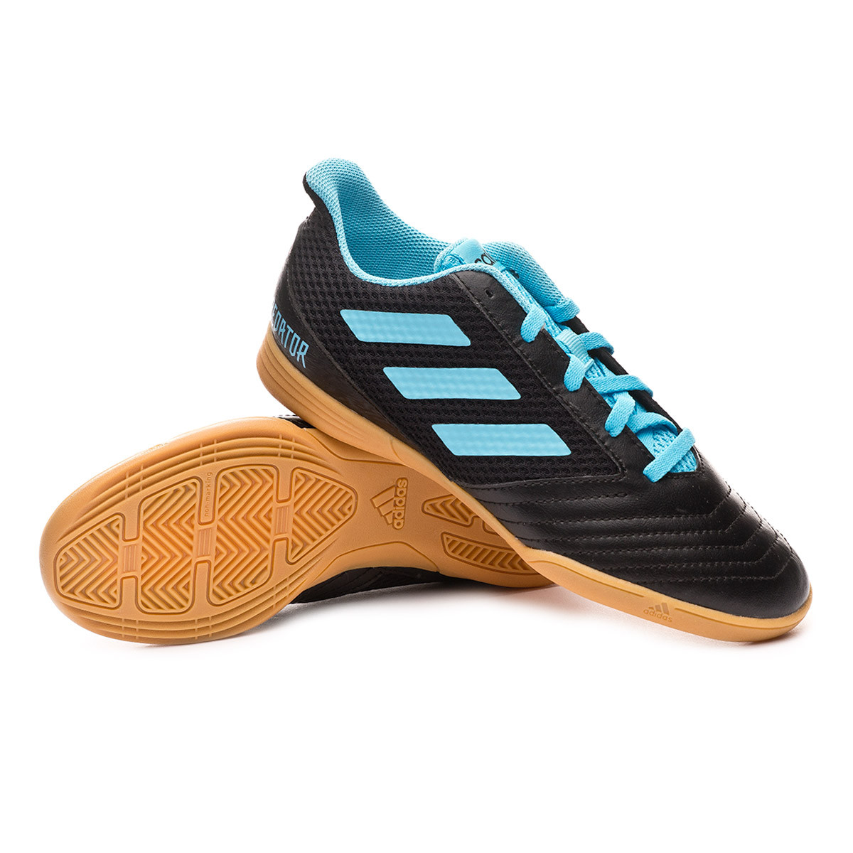 Futsal Boot adidas Predator 19.4 IN Sala Niño Core black-Bright cyan-Solar  yellow - Football store Fútbol Emotion