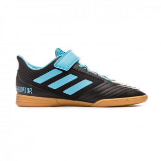Sapatilha de Futsal adidas Predator 19.4 H&L Niño Core black-Bright cyan-Solar yellow
