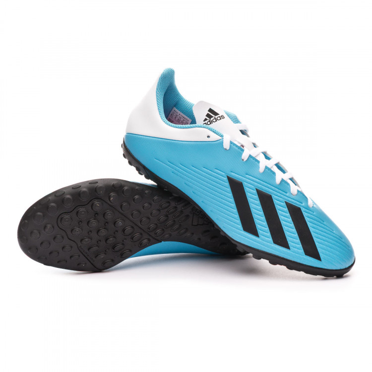 Chaussure de foot adidas X 19.4 Turf Bright cyan-Core black-Shock 