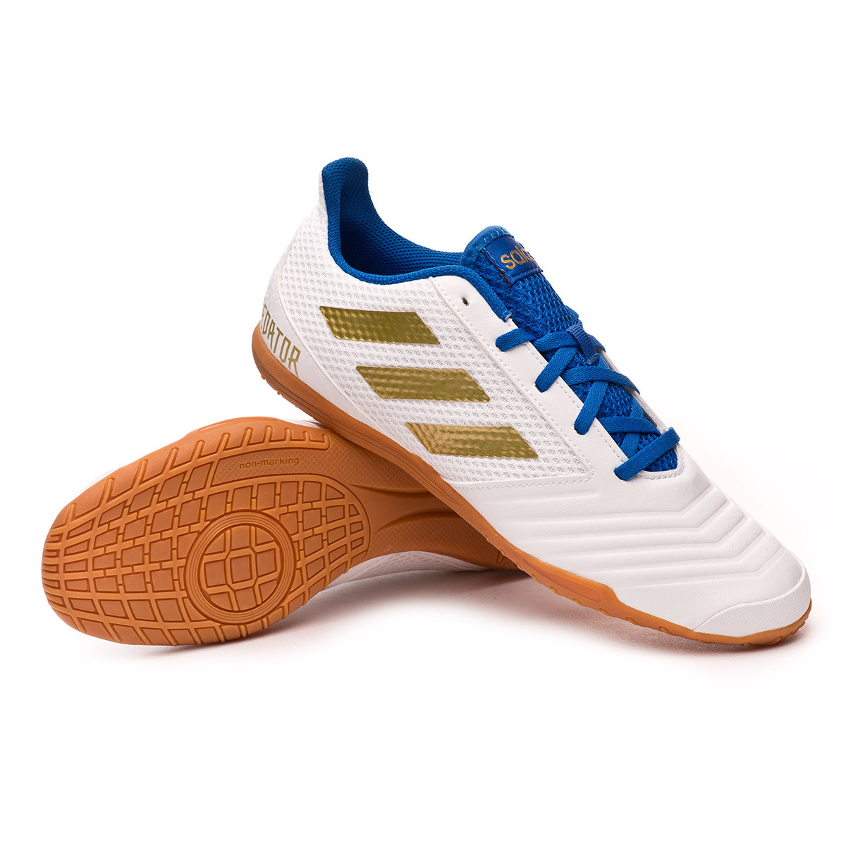 Zapatilla adidas Predator 19.4 IN Sala White-Gold metallic-Football blue -  Tienda de fútbol Fútbol Emotion