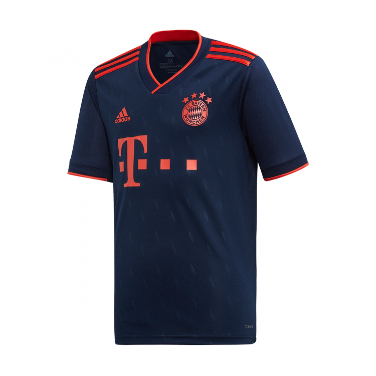 Camiseta adidas FC Bayern Munich Tercera Equipación 2019-2020 Niño Collegiate navy-Bright Red ...