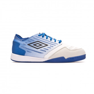 Sapatilha de Futsal Umbro Chaleira II Pro White-Black-Regal blue