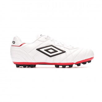 Chuteira Umbro Speciali Eternal Club White-Black-Vermillion