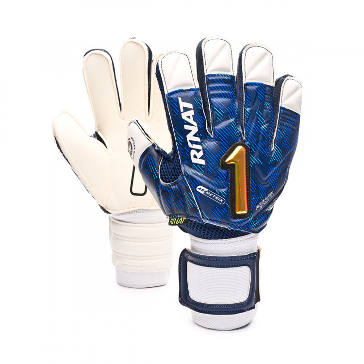 navy blue and white football gloves