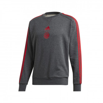 Sweatshirt adidas Ajax FC 3S CR Sweat 2019-2020 Dark grey heather-Bold red