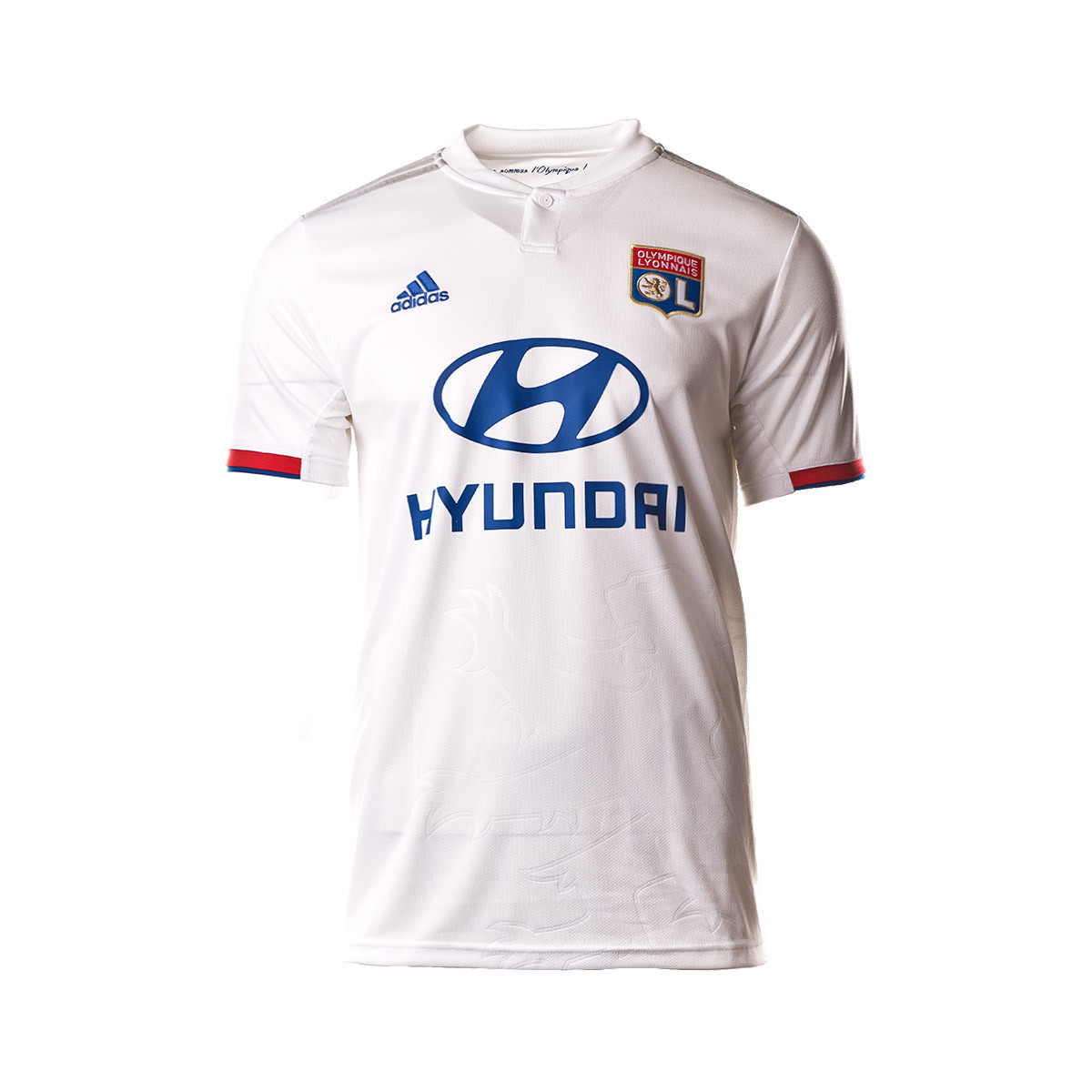 Camiseta adidas Olympique Lyon Primera Equipación 2019-2020  White-Collegiate red-Collegiate royal - Tienda de fútbol Fútbol Emotion