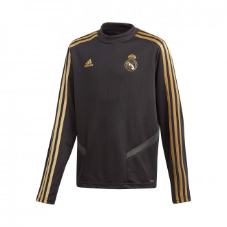 Sweatshirt adidas Real Madrid Training 2019-2020 Crianças Black-Dark football gold