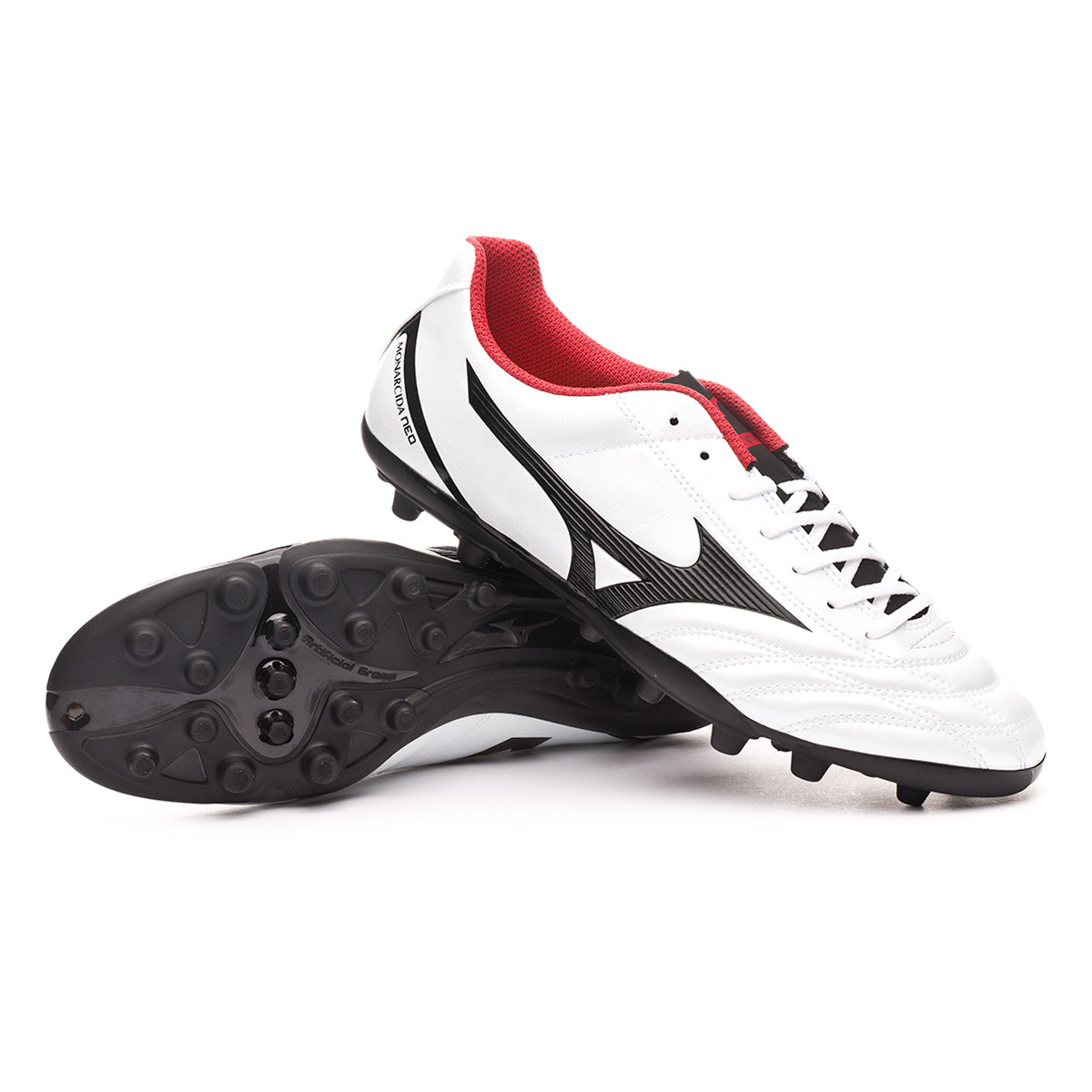 Football Boots Mizuno Monarcida Neo Select AG White-Black-Chinese red -  Football store Fútbol Emotion
