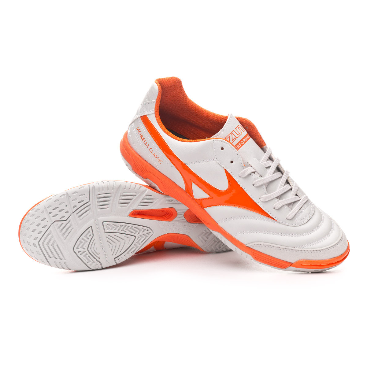 Futsal Boot Mizuno Morelia Sala Classic IN Glacier Gray-Red orange -  Football store Fútbol Emotion