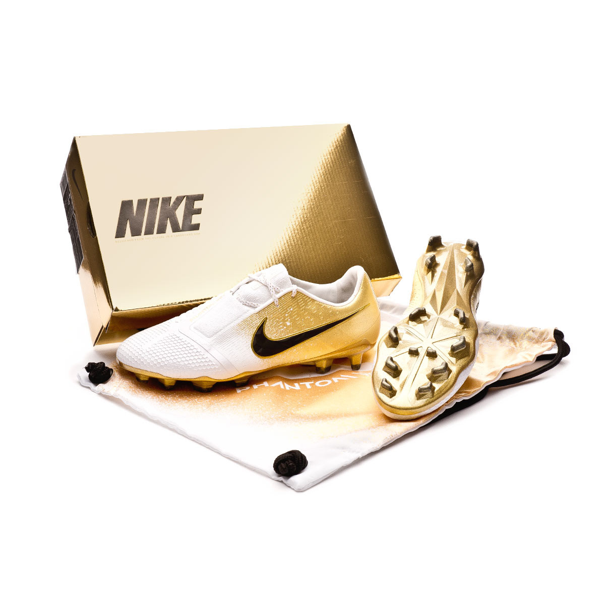 nike phantom white and gold