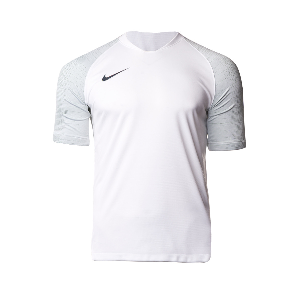 white and silver nike shirt