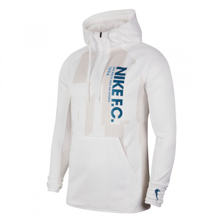 nike fc logo hoodie in white