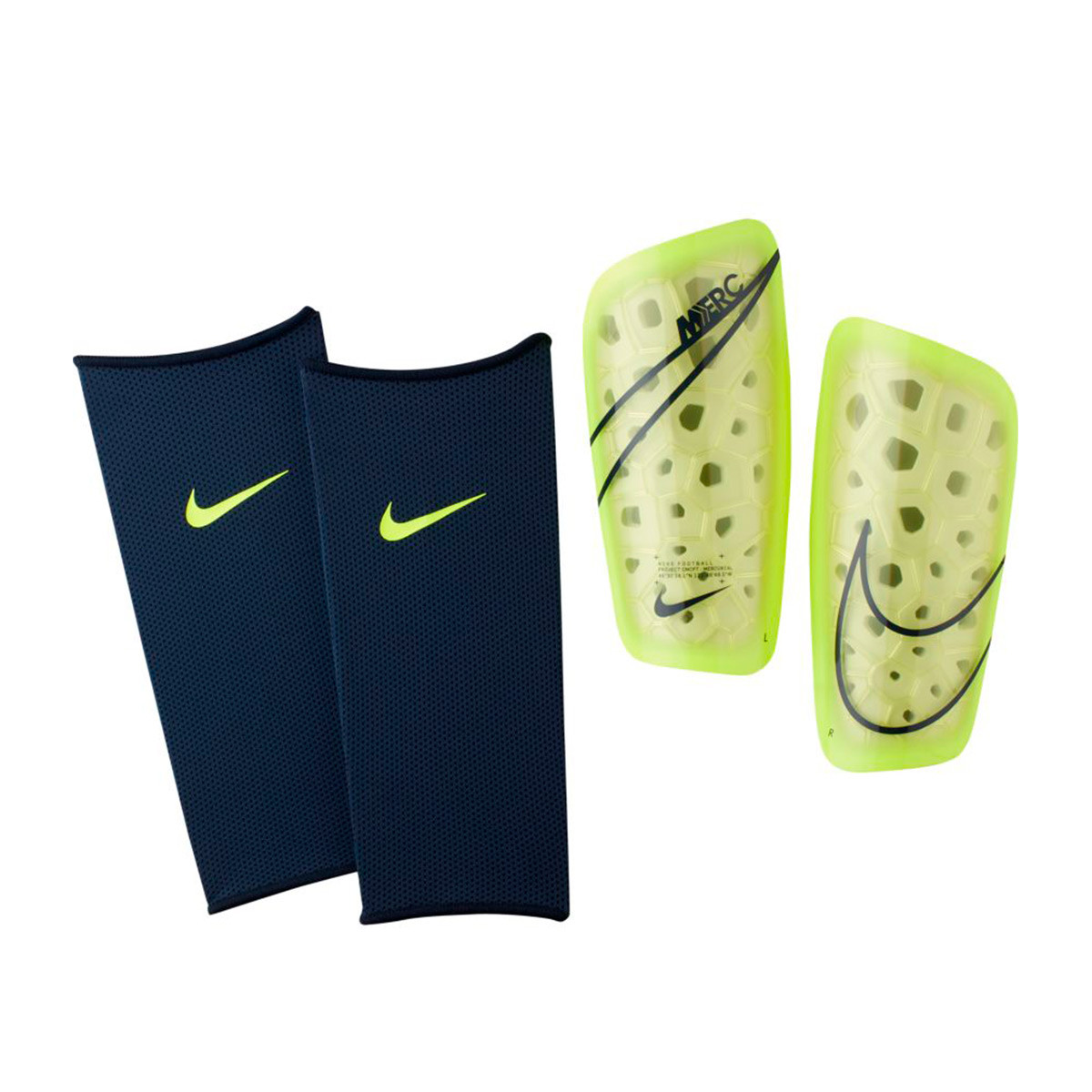 Espinillera Nike Mercurial Lite Volt-Obsidian - Tienda de fútbol Fútbol  Emotion