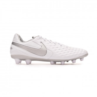 Chuteira Nike Tiempo Legend VIII Pro AG-Pro White-Chrome-Metallic silver