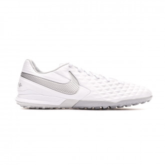 Sapatilhas Nike Tiempo Legend VIII Pro Turf White-Chrome-Wolf grey-Pure platinum