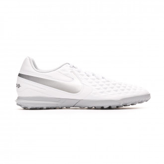 Sapatilhas Nike Tiempo Legend VIII Club Turf White-Chrome-Pure platinum-Wolf grey