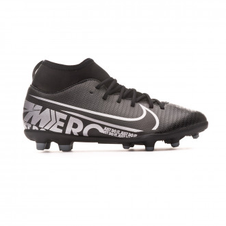 Chuteira Nike Mercurial Superfly VII Club FG/MG Criança Black-Metallic cool grey