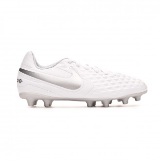 Chuteira Nike Tiempo Legend VIII Club FG/MG Niño White-Chrome-Pure platinum-Wolf grey
