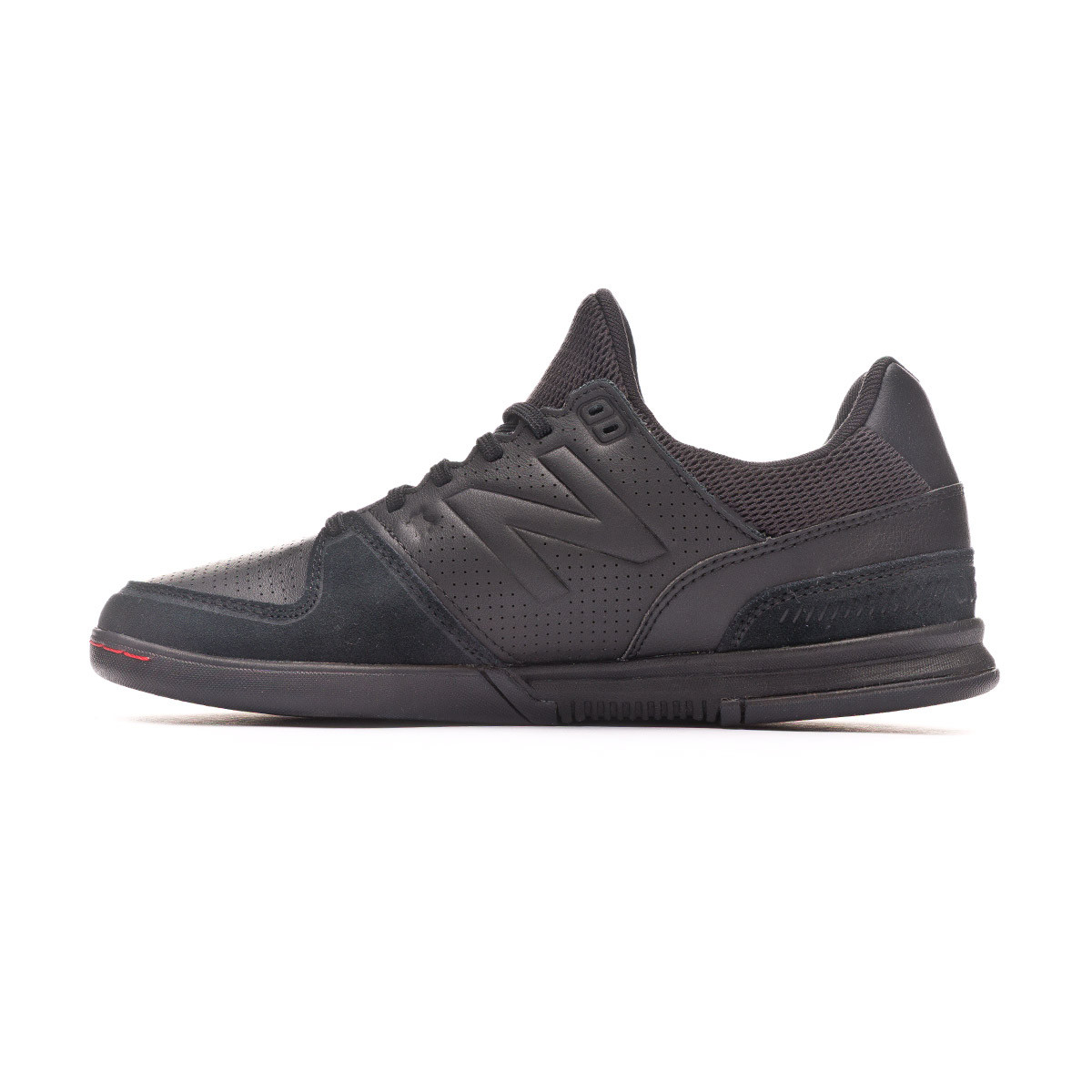 all black new balance leather