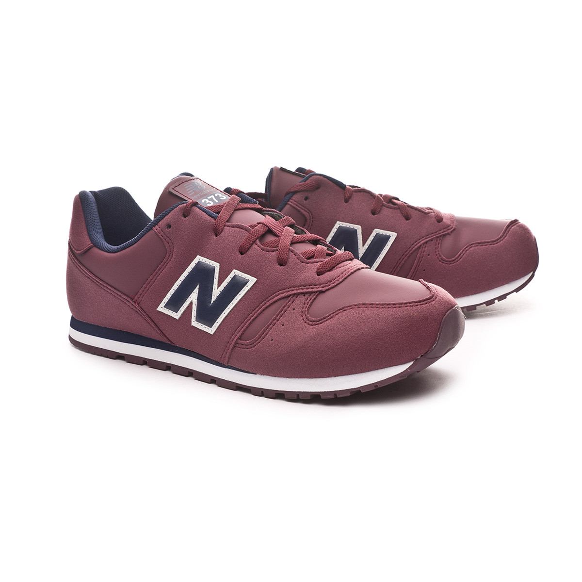 new balance 373 suede trainers in burgundy