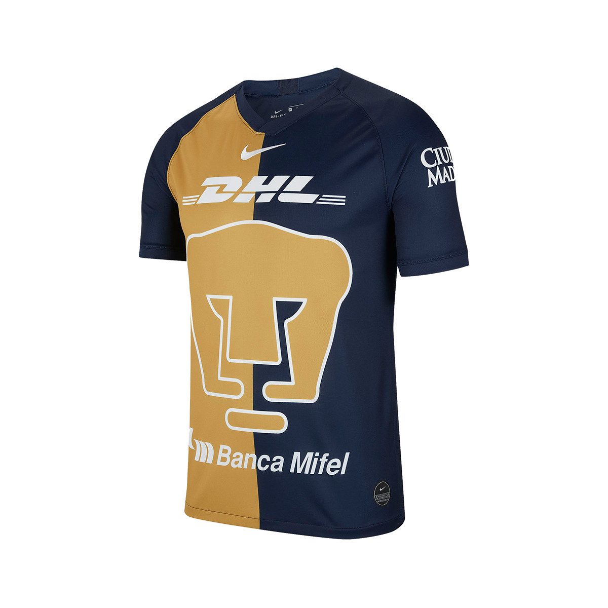 Playera Nike Pumas Breathe Stadium Tercera Equipación 2019-2020  Obsidian-Truly gold-White - Tienda de fútbol Fútbol Emotion