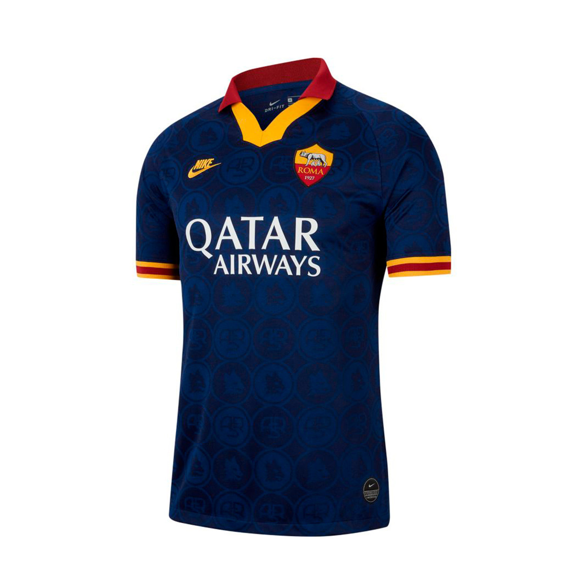 Camiseta Nike AS Roma Breathe Stadium Tercera Equipación 2019-2020 Blue  void-University gold - Tienda de fútbol Fútbol Emotion