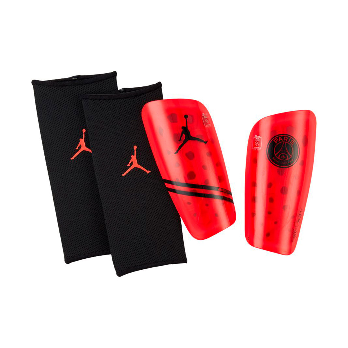 Espinillera Nike Paris Saint-Germain Mercurial Lite Jordan 2019-2020  Infrared-Black - Tienda de fútbol Fútbol Emotion