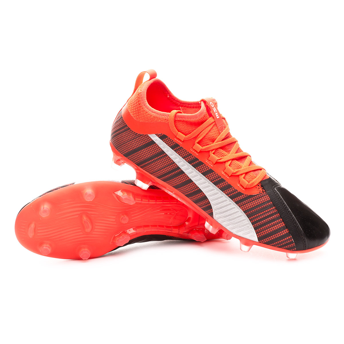 Football Boots Puma One 5.2 FG/AG Puma black-Nrgy red-Puma aged silver -  Football store Fútbol Emotion