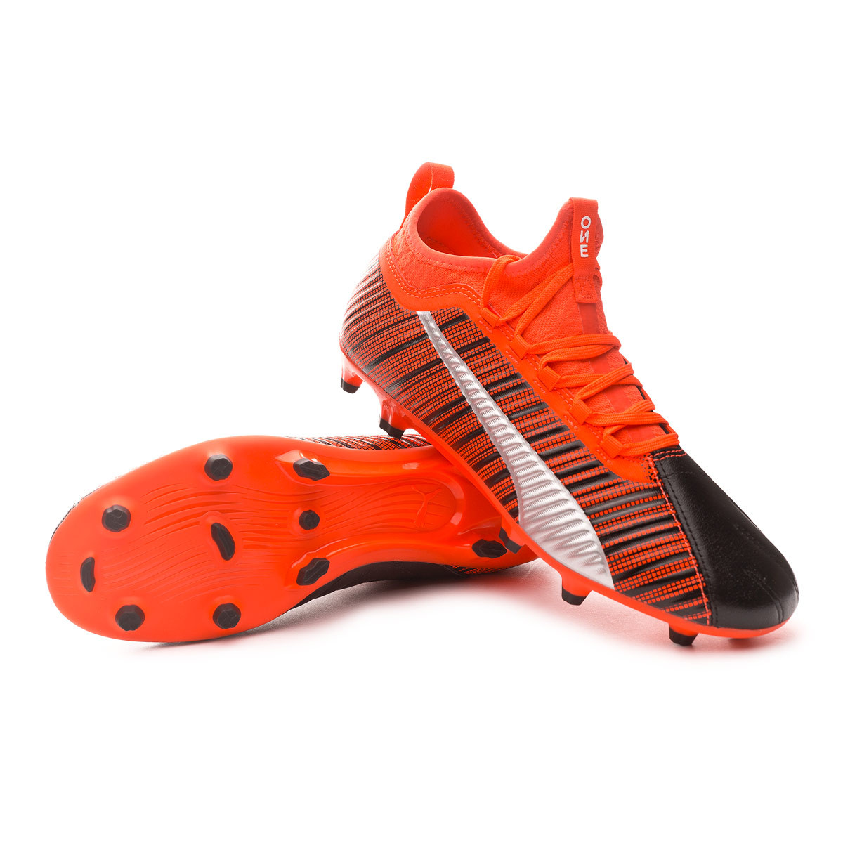 Football Boots Puma One 5.3 FG/AG Puma black-Nrgy red-Puma aged silver -  Football store Fútbol Emotion